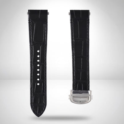 Genuine Cartier Santos Large Black Alligator QuickSwitch Strap 21mm / 18mm | KD2DM52 with Steel Clasp