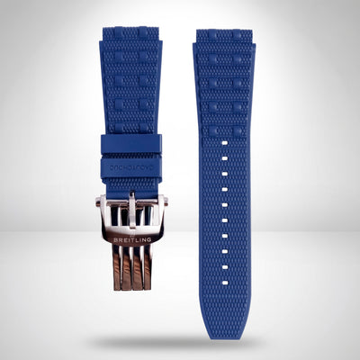 Super Chronomat B01 Rubber Strap | 22mm Blue OEM Breitling + Clasp