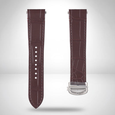 Genuine Cartier Santos Large Bordeaux Alligator QuickSwitch Strap 21mm / 18mm | KD2DM52 with Steel Clasp