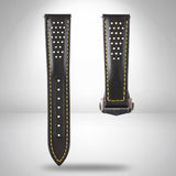 Genuine Omega Speedmaster Apollo 8 21mm Black Leather Strap & Black Deployant Clasp