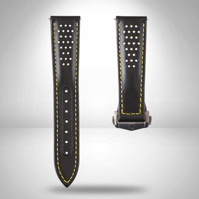 Genuine Omega Speedmaster Apollo 8 21mm Black Leather Strap & Black Deployant Clasp