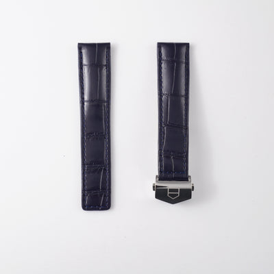 Genuine TAG Heuer Carrera Blue Alligator Leather Strap 20mm / 18mm | FC6292 with Steel Folding Clasp