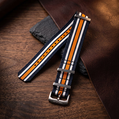 TAG Heuer Formula 1 Blue Grey Orange Fabric Watch Strap 21mm FC8196