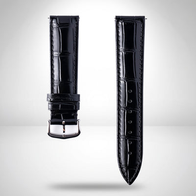 Cartier Black Alligator-Embossed Calfskin Strap 20mm with Tang Buckle | Genuine OEM KD1LSK96