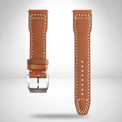IWC Schaffhausen Tan Santoni Calfskin Pilot Strap 20mm with Tang Buckle | Genuine OEM E06165