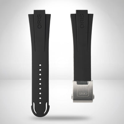 Genuine Oris TT1 Black Rubber Strap 24mm / 20mm | 07 4 24 06FC with Folding Clasp & Extension