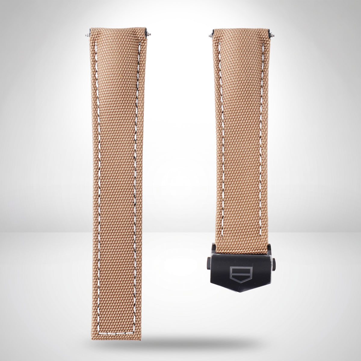 Genuine TAG Heuer Aquaracer Sand Beige Canvas Strap 21.5mm | FC6383 / FC5069 Black Titanium Clasp