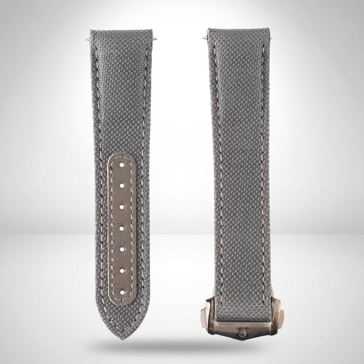 Genuine Omega Speedmaster Grey Side of the Moon 21mm Grey Fabric Strap & Deployant Clasp