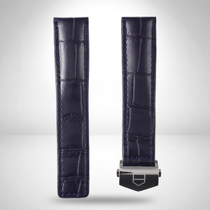 Genuine TAG Heuer Carrera Blue Alligator Leather Strap 20mm / 18mm | FC6292 with Steel Folding Clasp