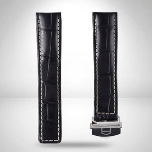 Genuine TAG Heuer Carrera Black Alligator Strap 20mm / 18mm | FC6266 with Steel Folding Clasp