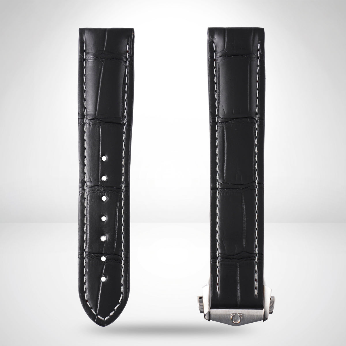Genuine Omega Speedmaster Tokyo 2020 20mm Grey Alligator Strap & Steel Deployant Clasp | CUZ009860 / 94521893