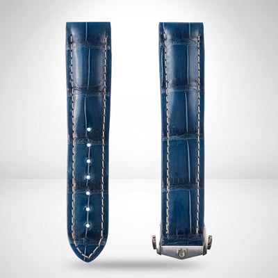 Genuine Omega Aqua Terra 20mm Blue Alligator Strap & Steel Deployant Clasp | CUZ007554 / 94521893