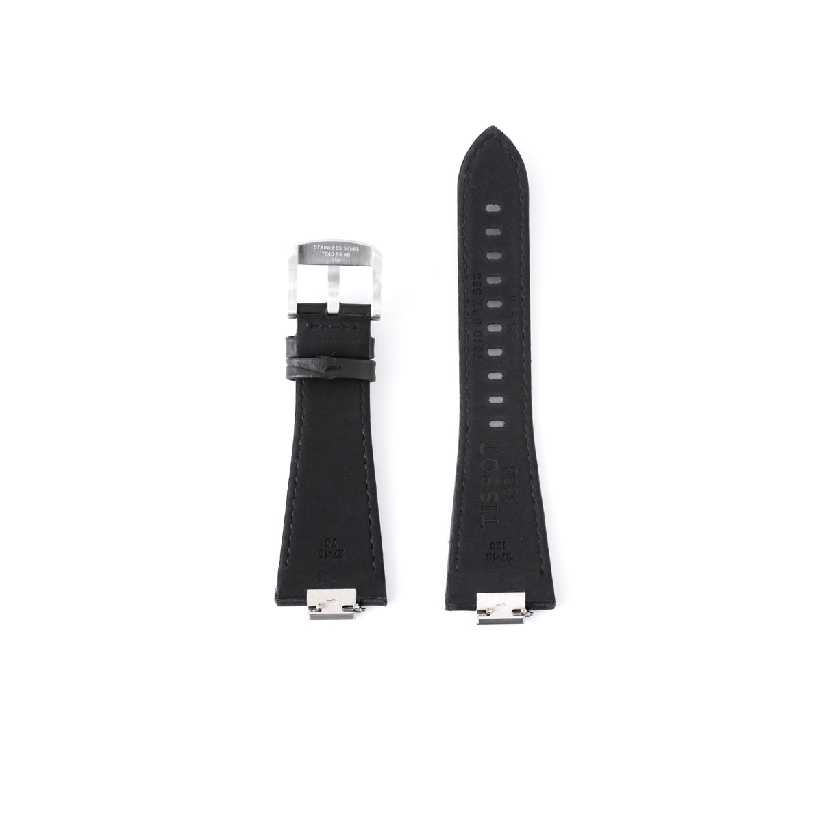 Tissot PRX 40mm Black Alligator-Embossed Leather Strap | Genuine OEM T852047562 / T610047563