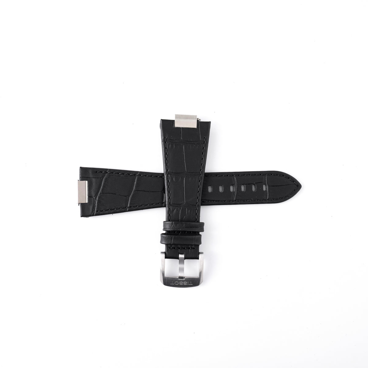 Tissot PRX 40mm Black Alligator-Embossed Leather Strap | Genuine OEM T852047562 / T610047563