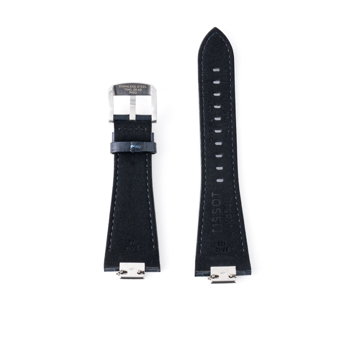 Tissot PRX 40mm Blue Alligator-Embossed Leather Strap | Genuine OEM T852047701 / T640.65 AB