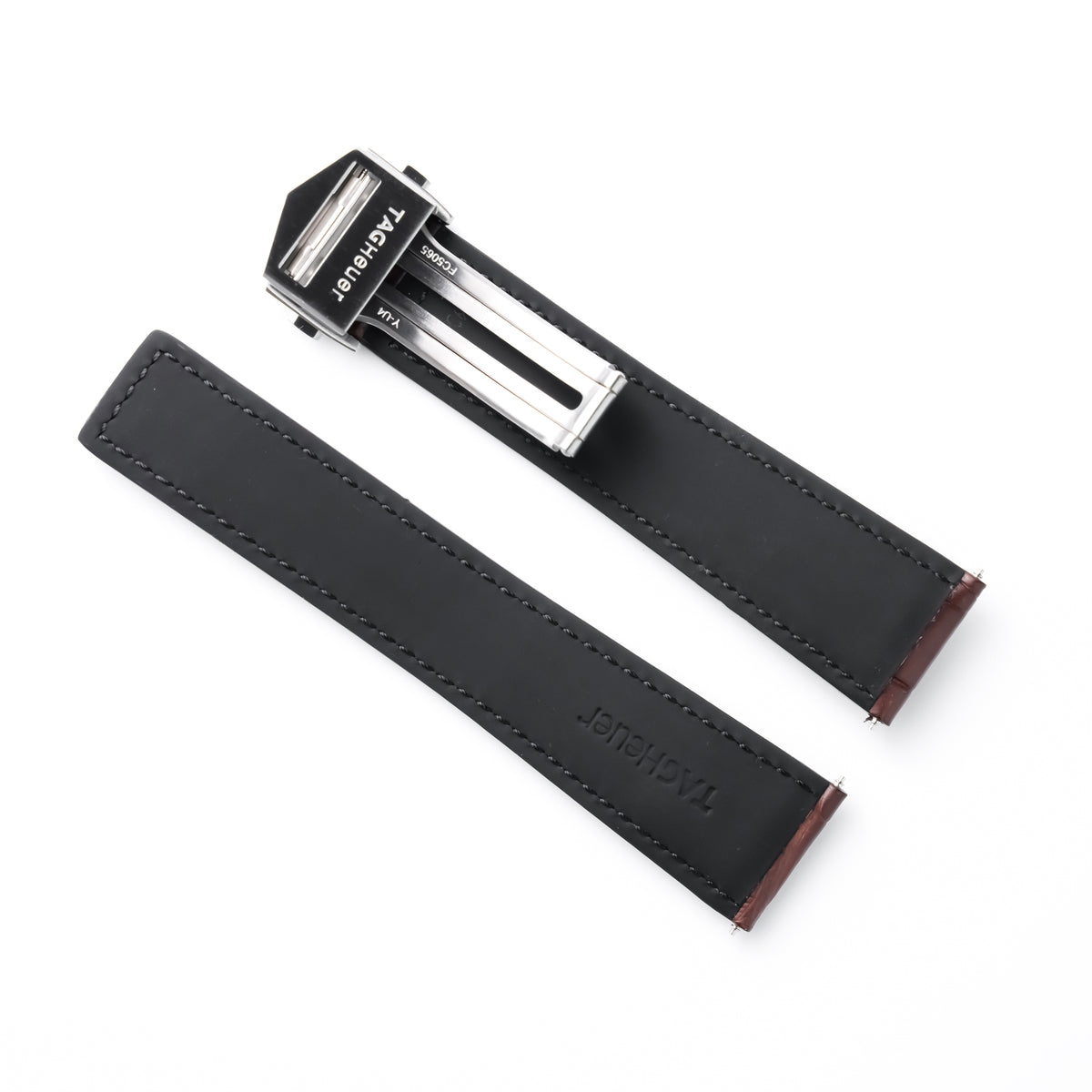 TAG Heuer Aquaracer 43mm Brown Alligator Leather & Rubber Strap 21.5mm | Genuine OEM FC6474 / FC5065