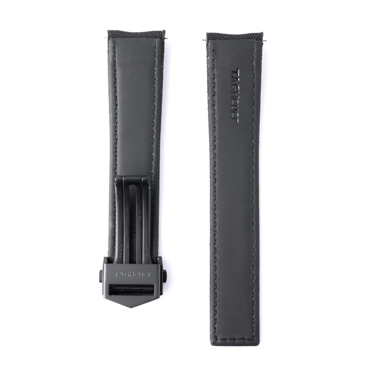TAG Heuer Aquaracer 41mm All-Black Nylon Textile 20.5mm Strap Titanium Folding Clasp | Genuine OEM FC6445 / FC5055