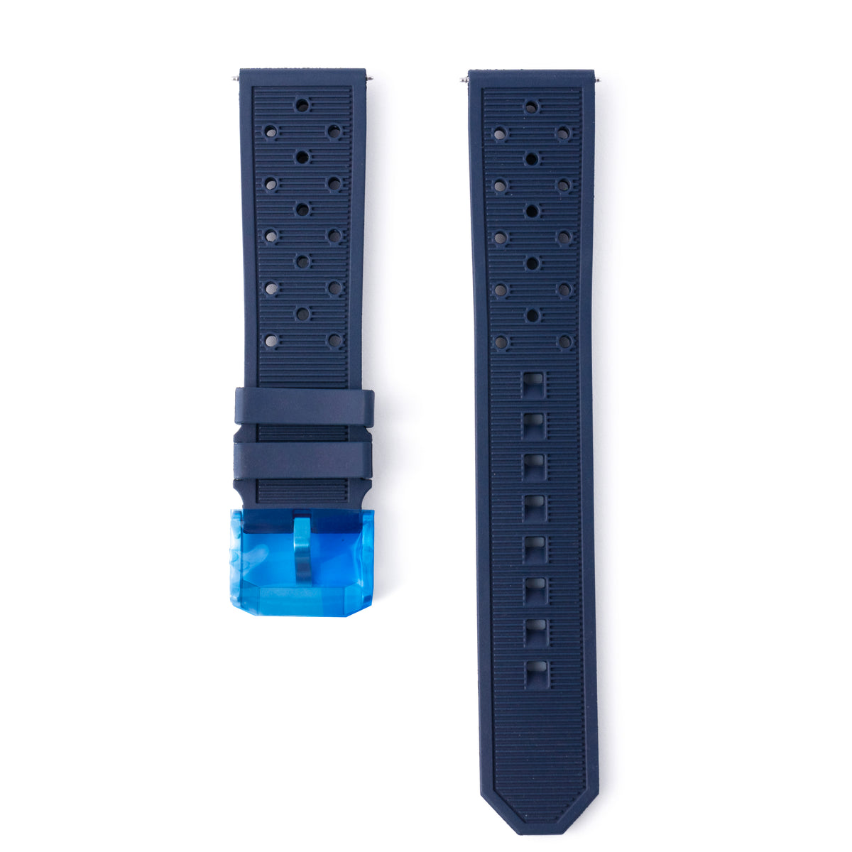 TAG Heuer Formula 1 43mm Blue Perforated Rubber Rally Strap 21.5mm with Pin Buckle | Genuine OEM FT8099