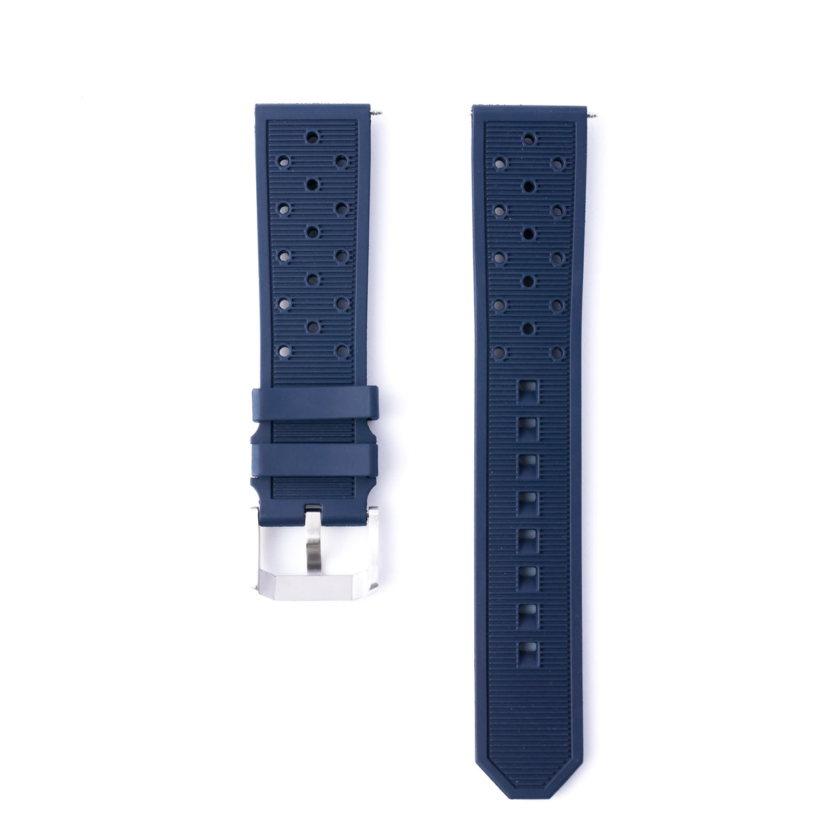 TAG Heuer Formula 1 43mm Blue Perforated Rubber Rally Strap 21.5mm with Pin Buckle | Genuine OEM FT8099