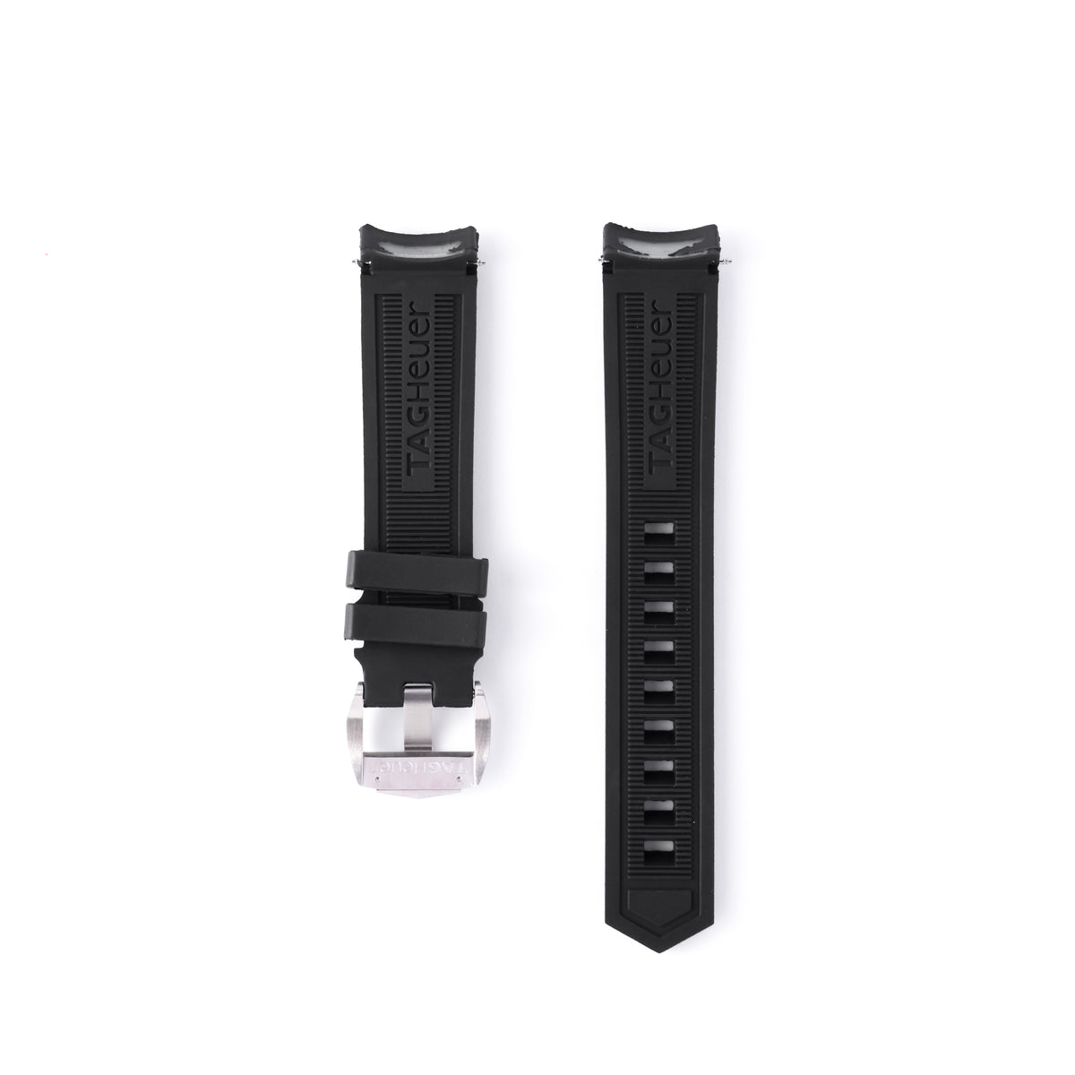 TAG Heuer Aquaracer 41mm Black Curved-End Rubber Dive Strap 20.5mm | Genuine OEM FT8021