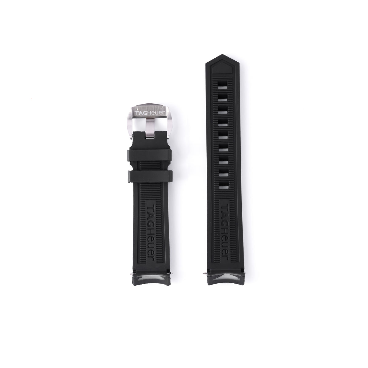 TAG Heuer Aquaracer 41mm Black Curved-End Rubber Dive Strap 20.5mm | Genuine OEM FT8021