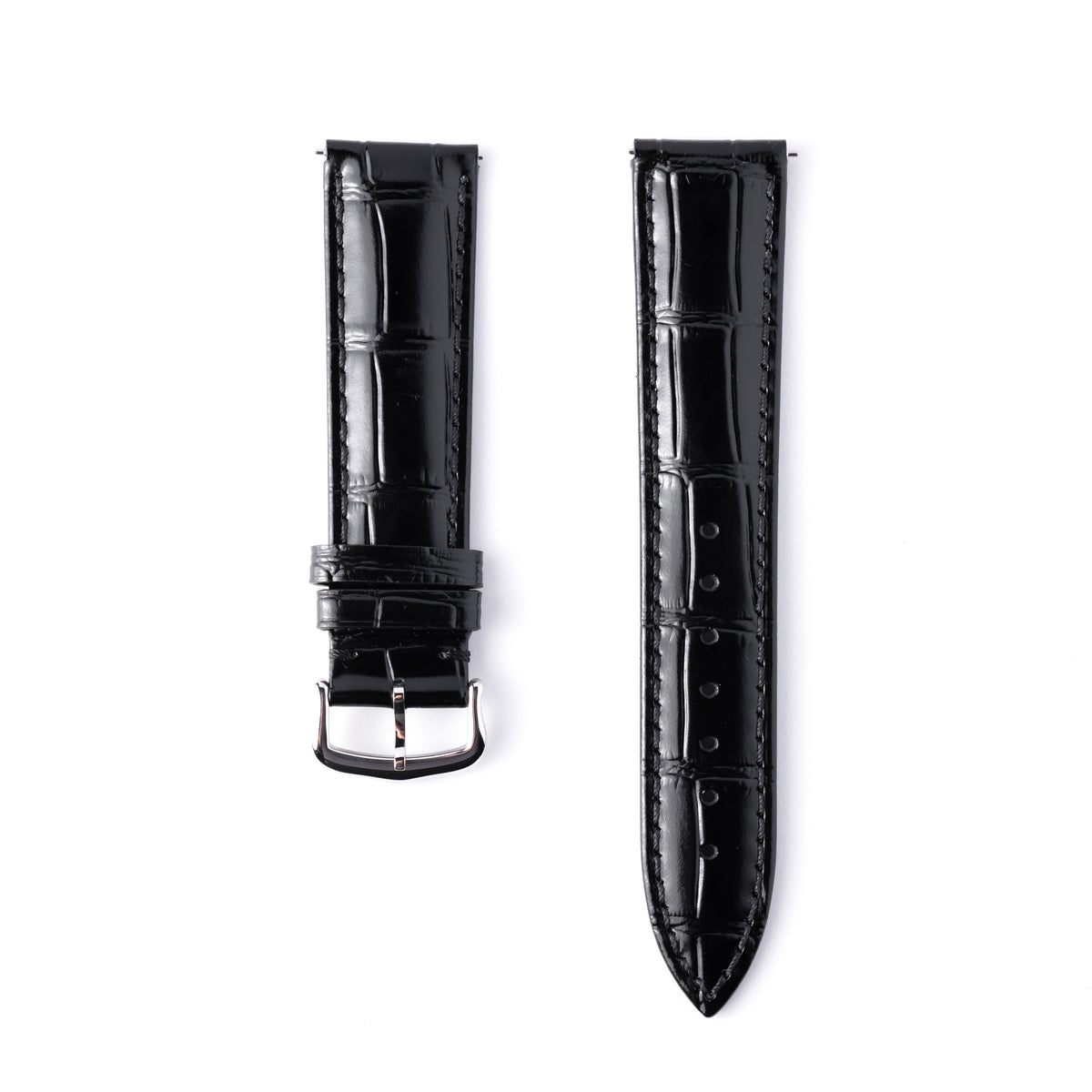 Cartier Black Alligator-Embossed Calfskin Strap 20mm with Tang Buckle | Genuine OEM KD1LSK96