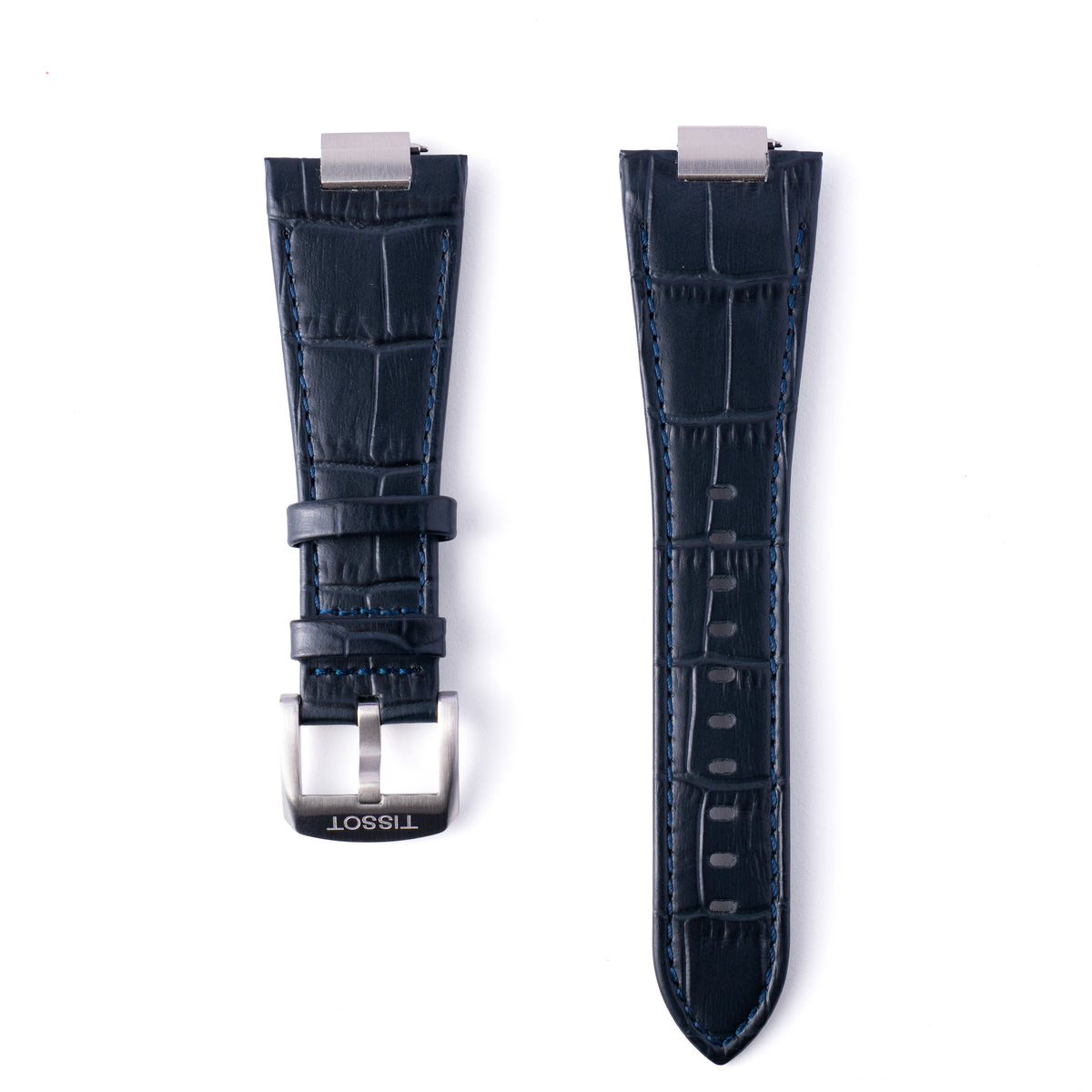 Tissot PRX 40mm Blue Alligator-Embossed Leather Strap | Genuine OEM T852047701 / T640.65 AB