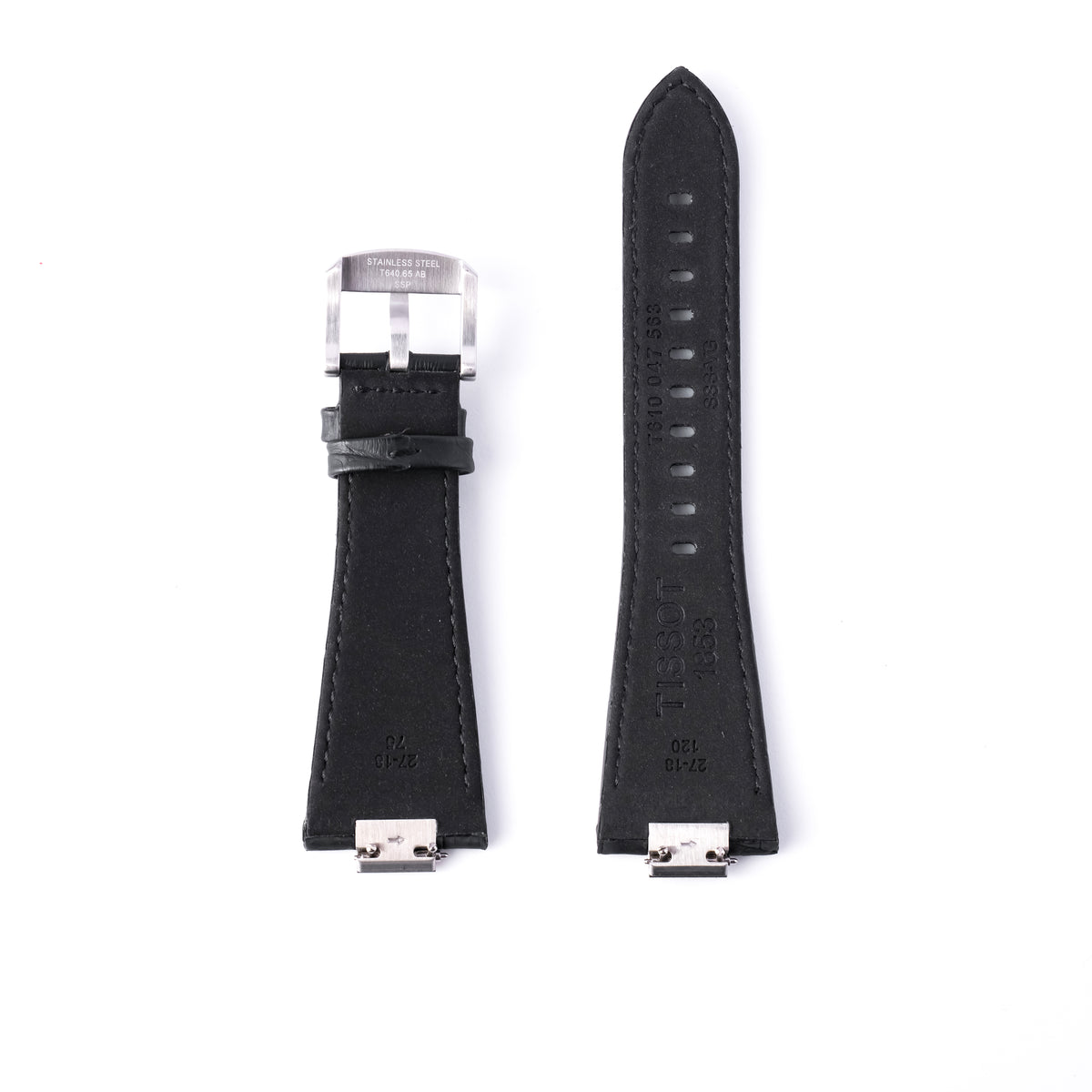 Tissot PRX 40mm Black Alligator-Embossed Leather Strap | Genuine OEM T852047562 / T610047563