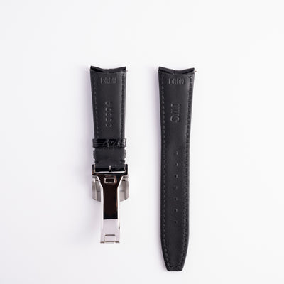 IWC Schaffhausen Portugieser Black Genuine Alligator Curved-End Strap 22mm Probus Scafusia Folding Clasp | Genuine OEM DRBN