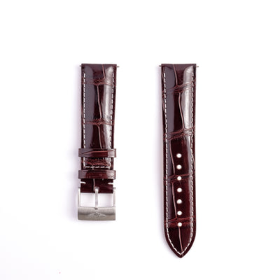Breitling Brown Navitimer B01 Alligator-Embossed Calfskin Strap 22mm | Genuine OEM 435X
