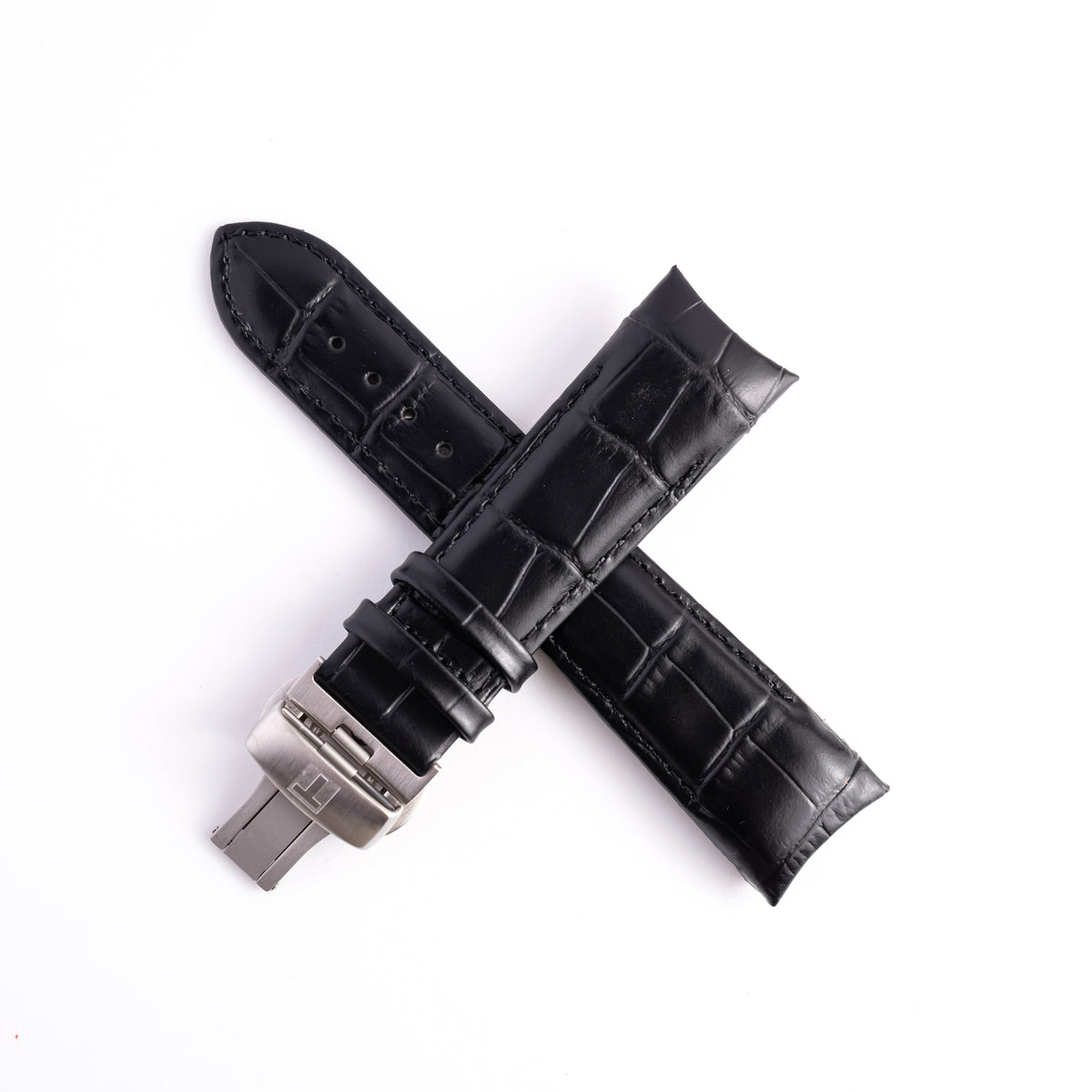 Tissot Couturier 23mm Black Leather Curved Strap & Clasp | OEM T600028564 T035614A