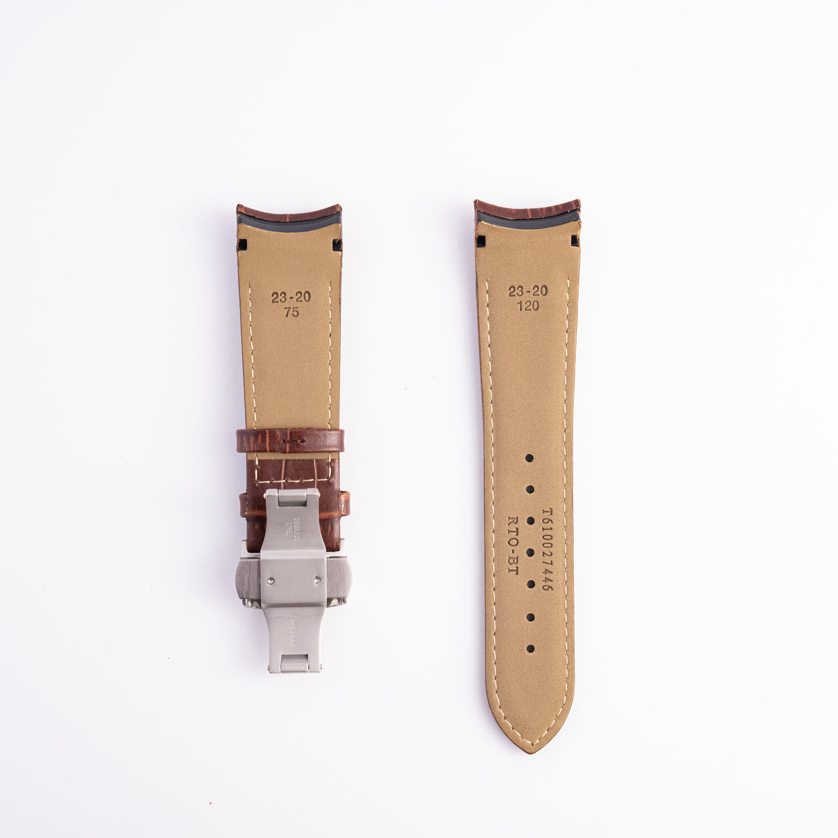 Tissot Couturier 23mm Brown Leather Curved Strap & Clasp | OEM T600028565 T035614A