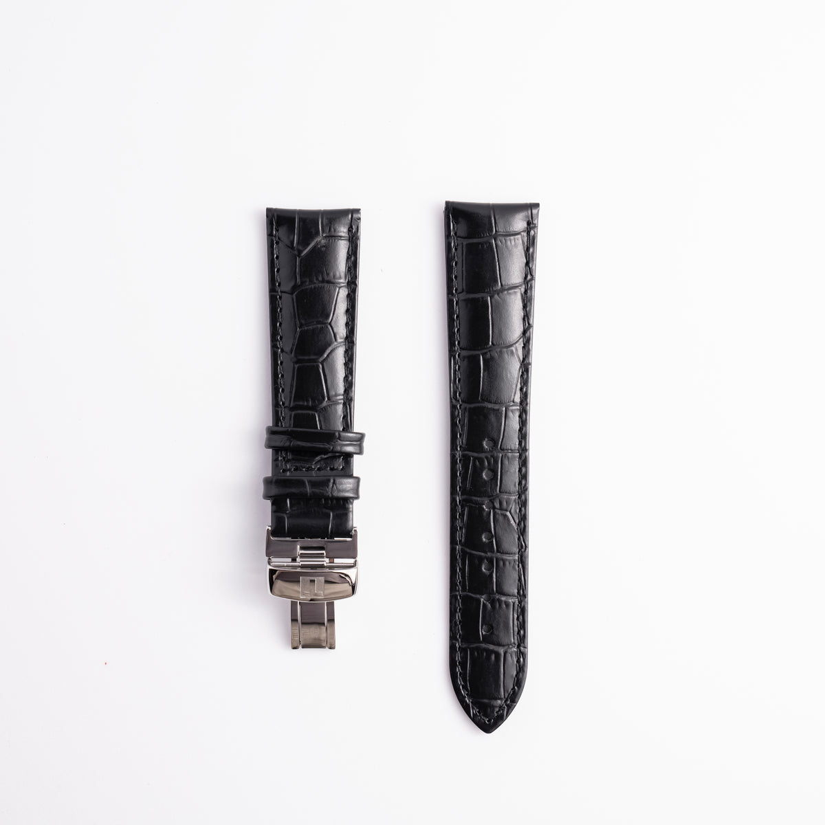 Tissot Gentleman 21mm Black Leather Strap & Butterfly Clasp | OEM T852041858