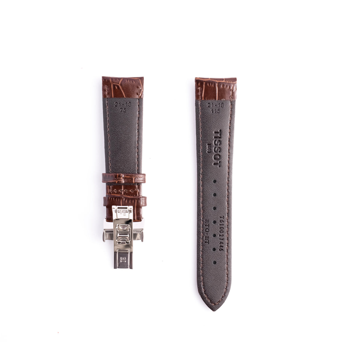 Tissot Gentleman 21mm Brown Leather Strap & Butterfly Clasp | OEM T852035975