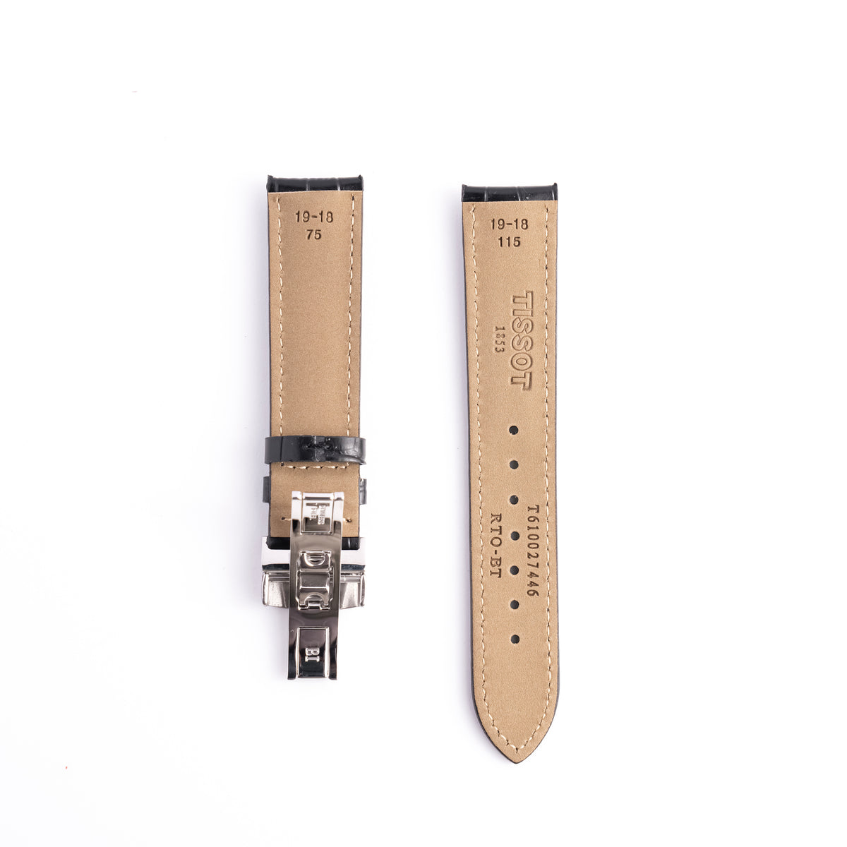 Tissot Le Locle 19mm PRC 200 Black Alligator-Embossed Leather Strap | OEM T852013405