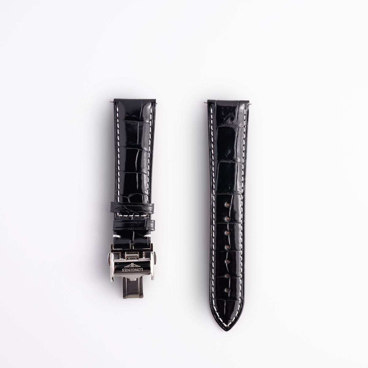 Longines Master Collection Black Genuine Alligator Leather Strap 21mm | Genuine OEM L682119979 / L639119706