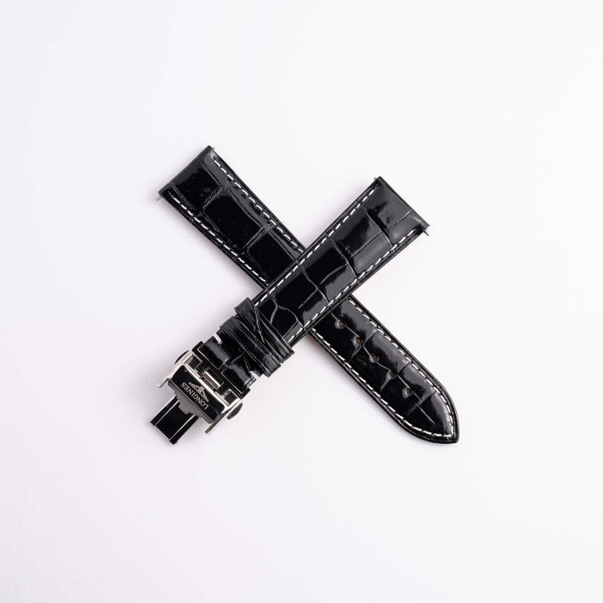 Longines Master Collection Black Genuine Alligator Leather Strap 21mm | Genuine OEM L682119979 / L639119706