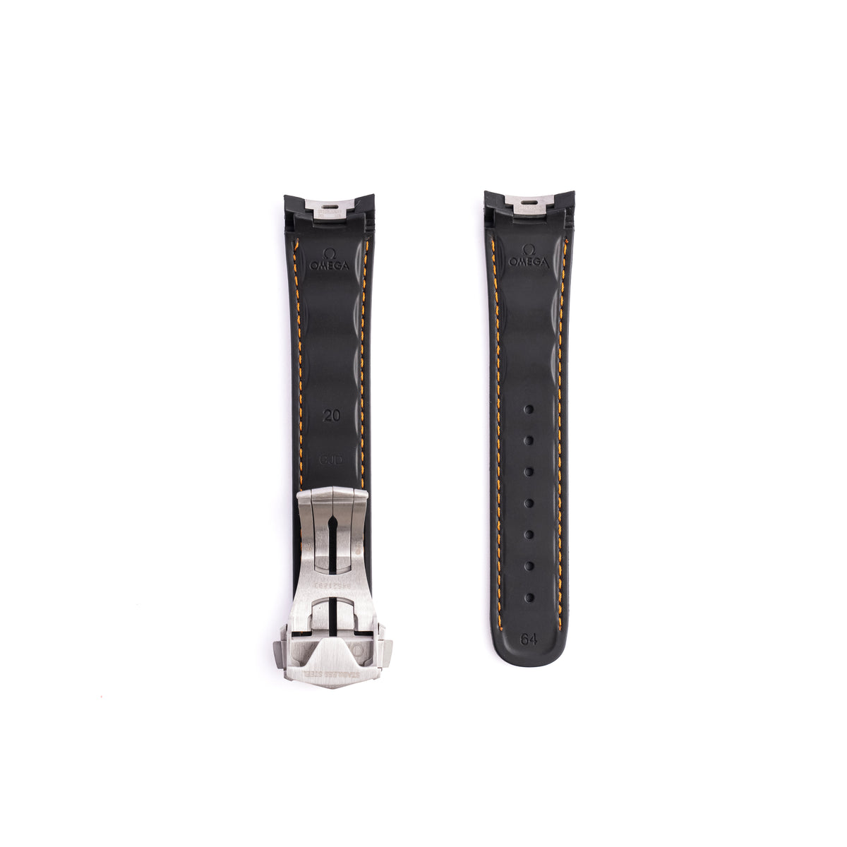 Genuine Omega Aqua Terra 150M 20mm Grey Rubber Strap & Deployant Clasp | OEM 032CVZ007666