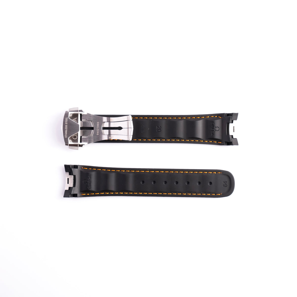 Genuine Omega Aqua Terra 150M 20mm Grey Rubber Strap & Deployant Clasp | OEM 032CVZ007666