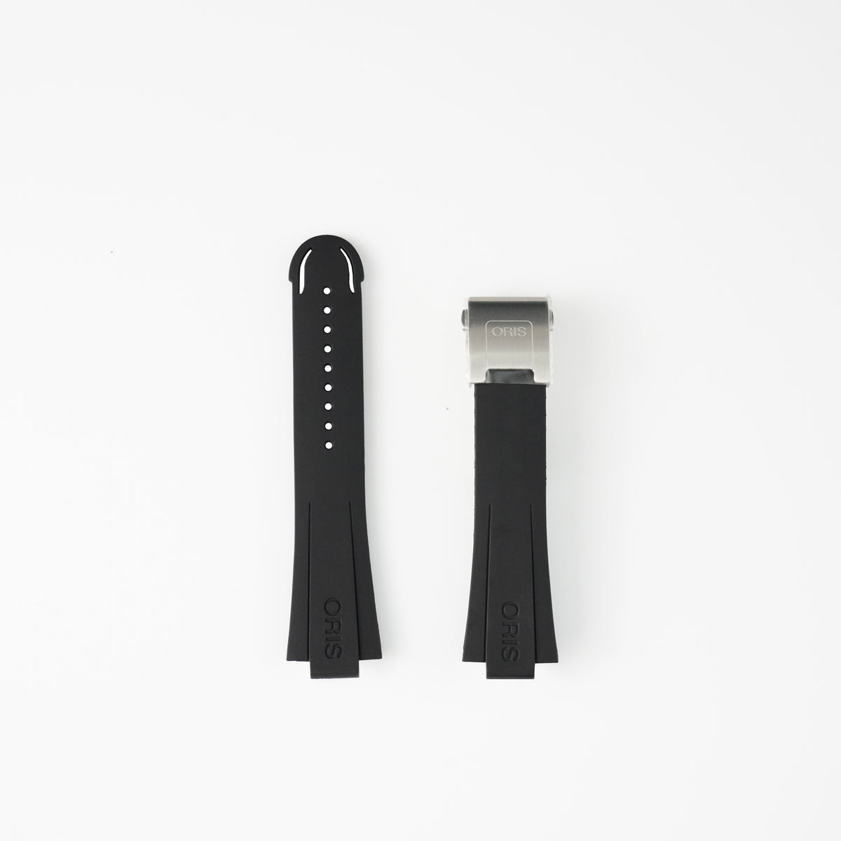 Genuine Oris TT1 Black Rubber Strap 24mm / 20mm | 07 4 24 06FC with Folding Clasp & Extension