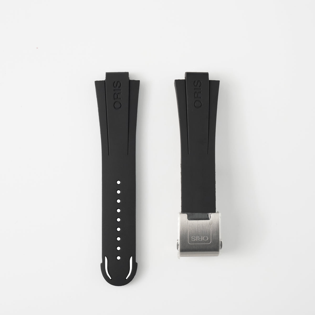 Genuine Oris TT1 Black Rubber Strap 24mm / 20mm | 07 4 24 06FC with Folding Clasp & Extension