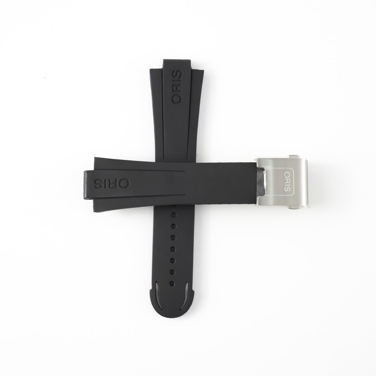 Genuine Oris TT1 Black Rubber Strap 24mm / 20mm | 07 4 24 06FC with Folding Clasp & Extension