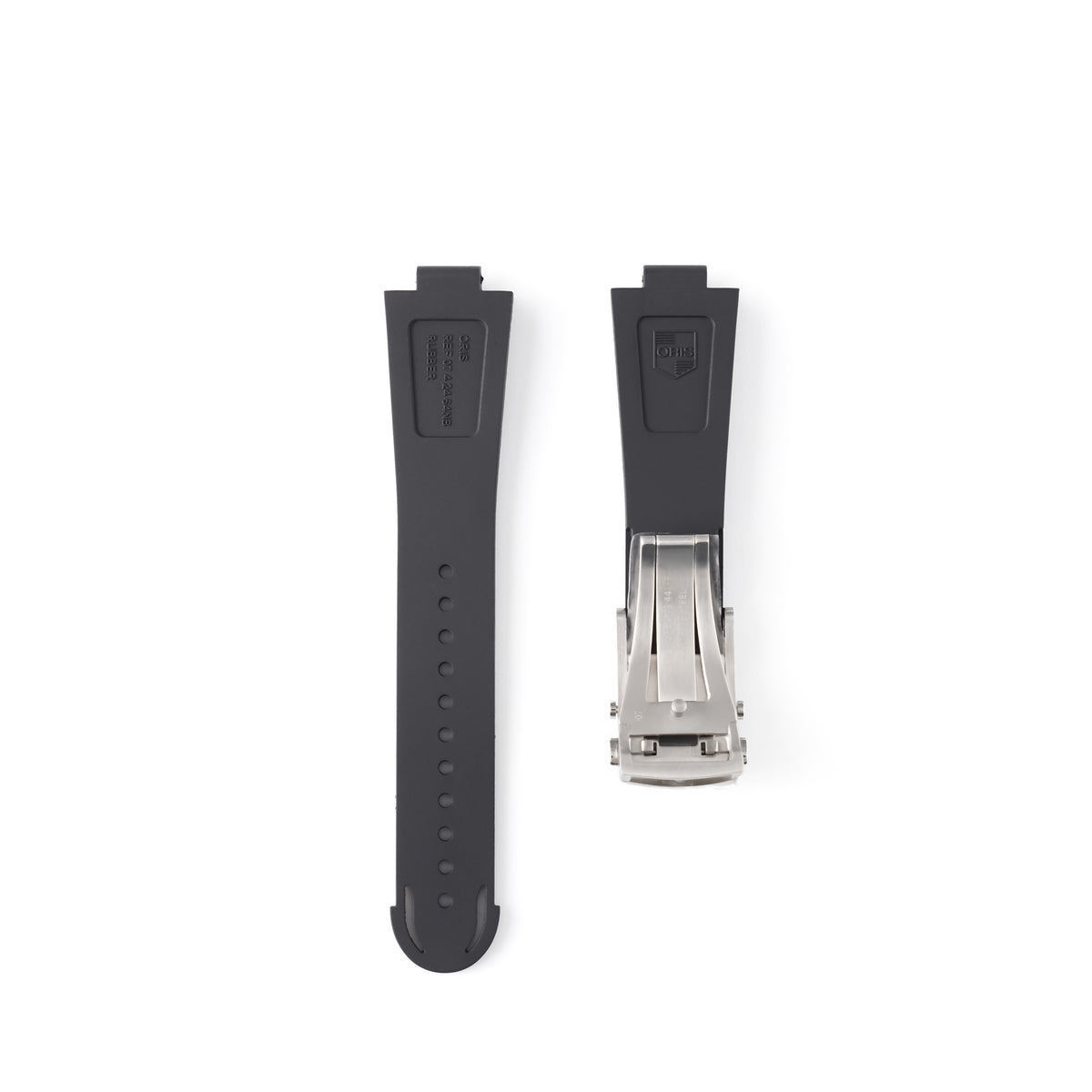Genuine Oris Aquis Black Rubber Strap 24mm / 20mm | 07 4 24 64EB with Steel Folding Clasp & Extension