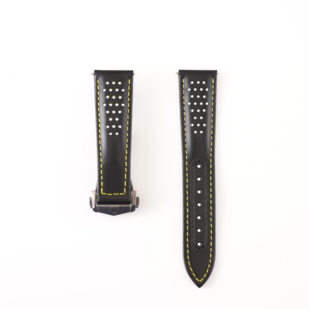 Genuine Omega Speedmaster Apollo 8 21mm Black Leather Strap & Black Deployant Clasp