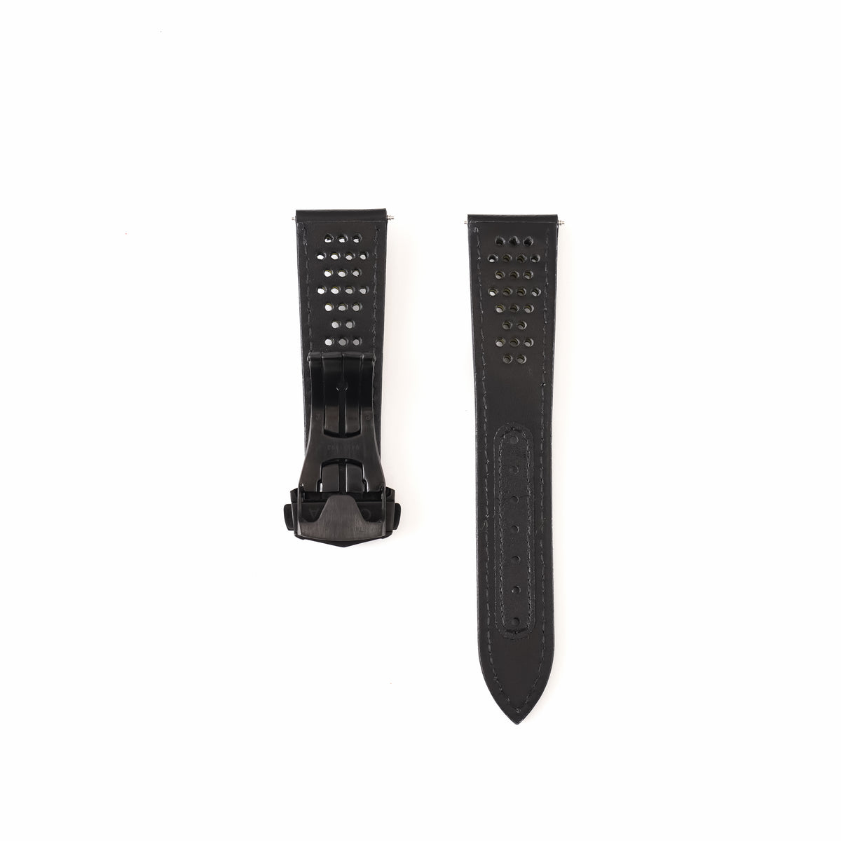 Genuine Omega Speedmaster Apollo 8 21mm Black Leather Strap & Black Deployant Clasp