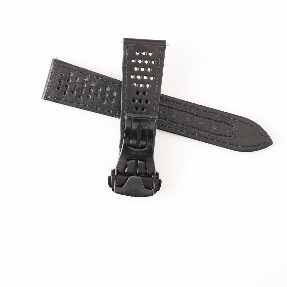 Genuine Omega Speedmaster Apollo 8 21mm Black Leather Strap & Black Deployant Clasp