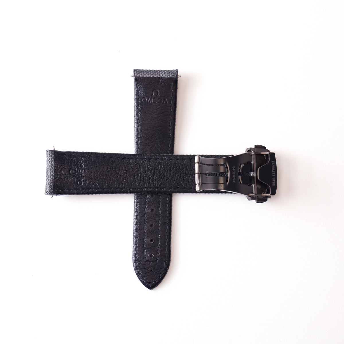 Genuine Omega Speedmaster Grey Side of the Moon 21mm Grey Fabric Strap & Deployant Clasp