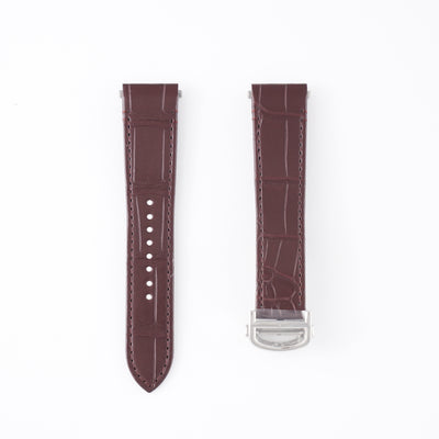 Genuine Cartier Santos Large Bordeaux Alligator QuickSwitch Strap 21mm / 18mm | KD2DM52 with Steel Clasp