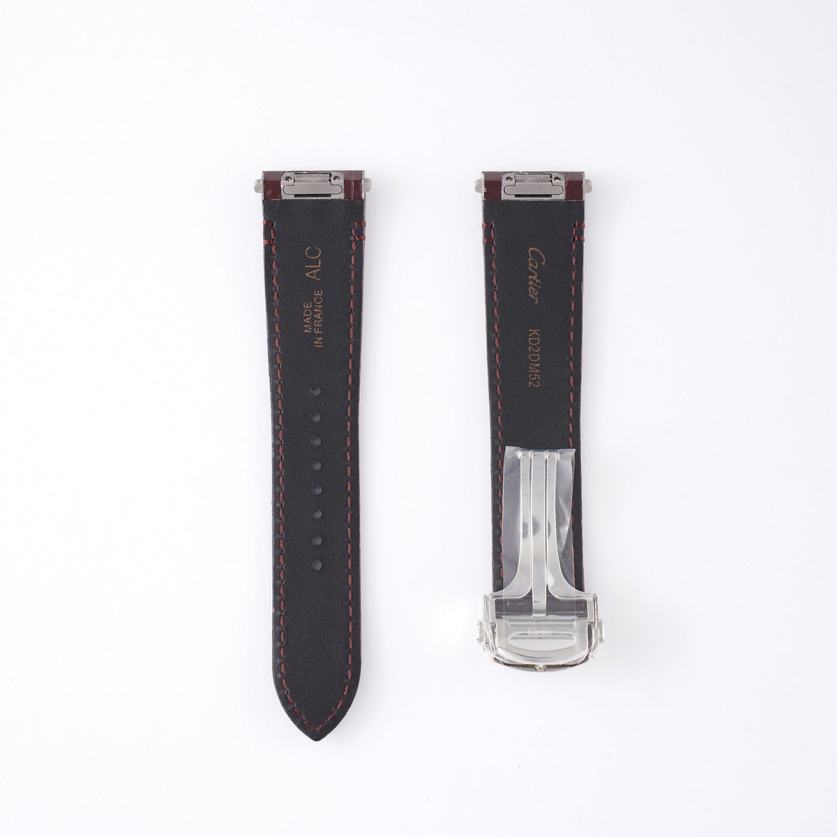 Genuine Cartier Santos Large Bordeaux Alligator QuickSwitch Strap 21mm / 18mm | KD2DM52 with Steel Clasp