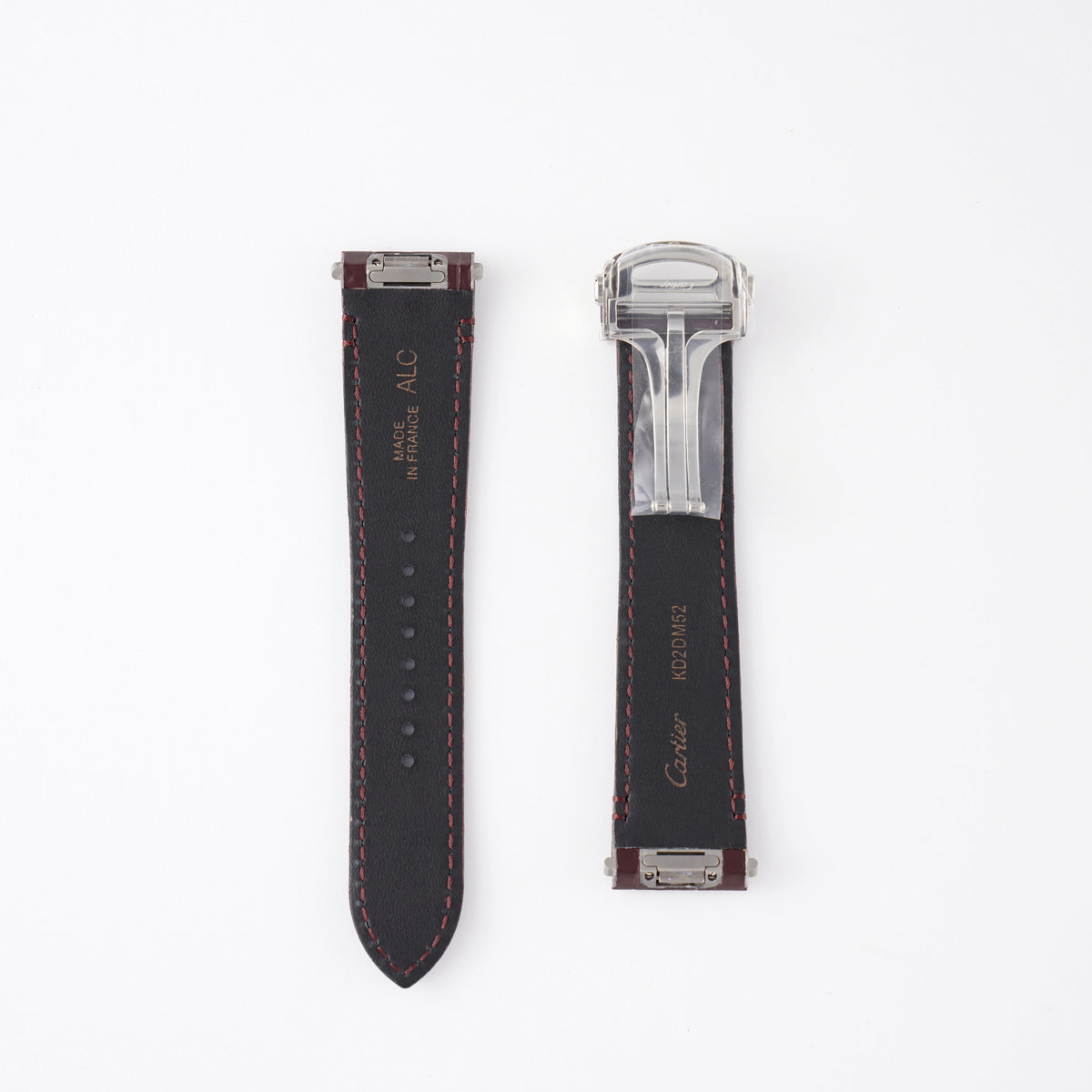 Genuine Cartier Santos Large Bordeaux Alligator QuickSwitch Strap 21mm / 18mm | KD2DM52 with Steel Clasp